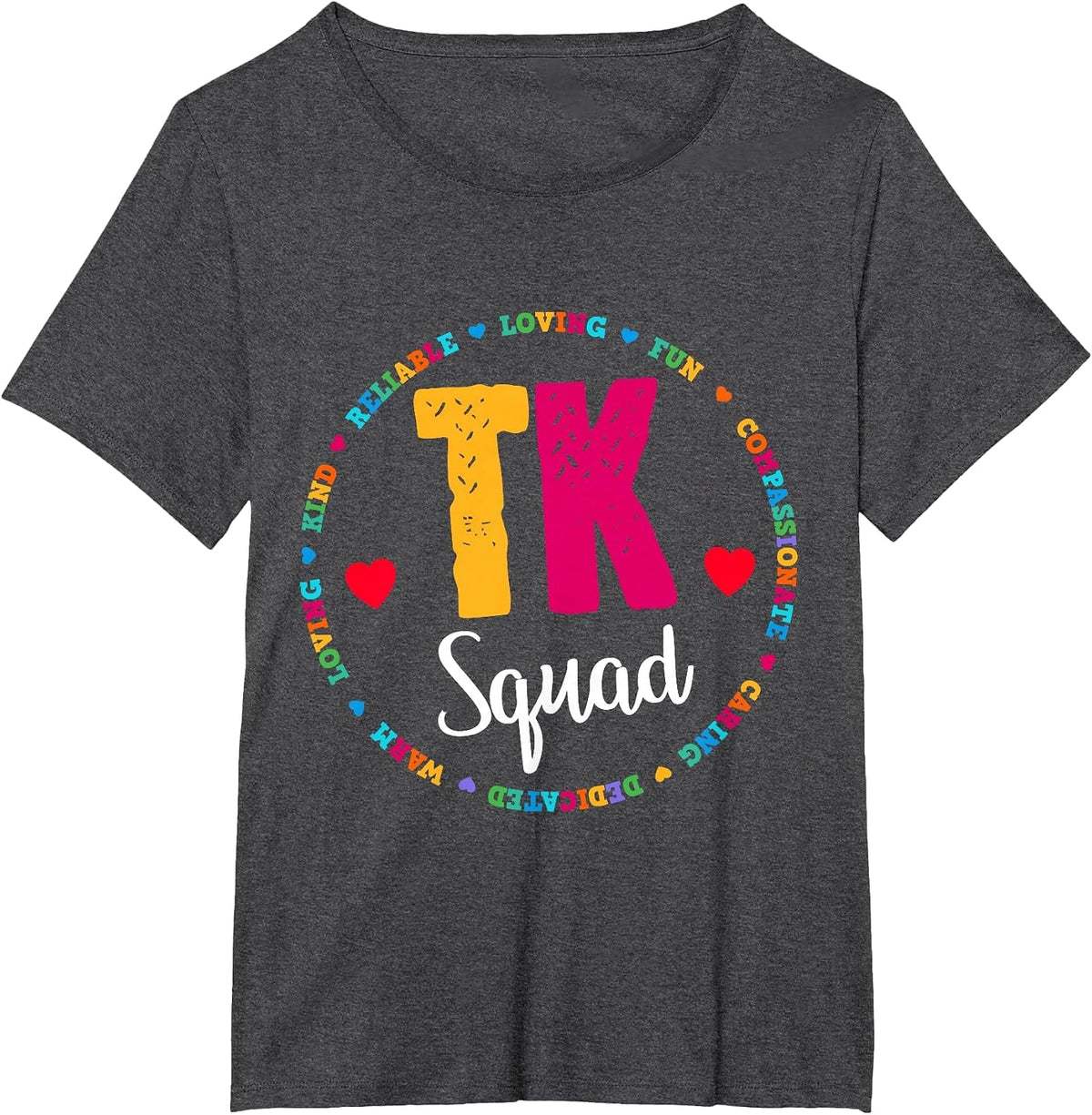 TK Squad Tee - Transitional Kindergarten Teacher Team Crew T-Shirt - Dark Heather Grey