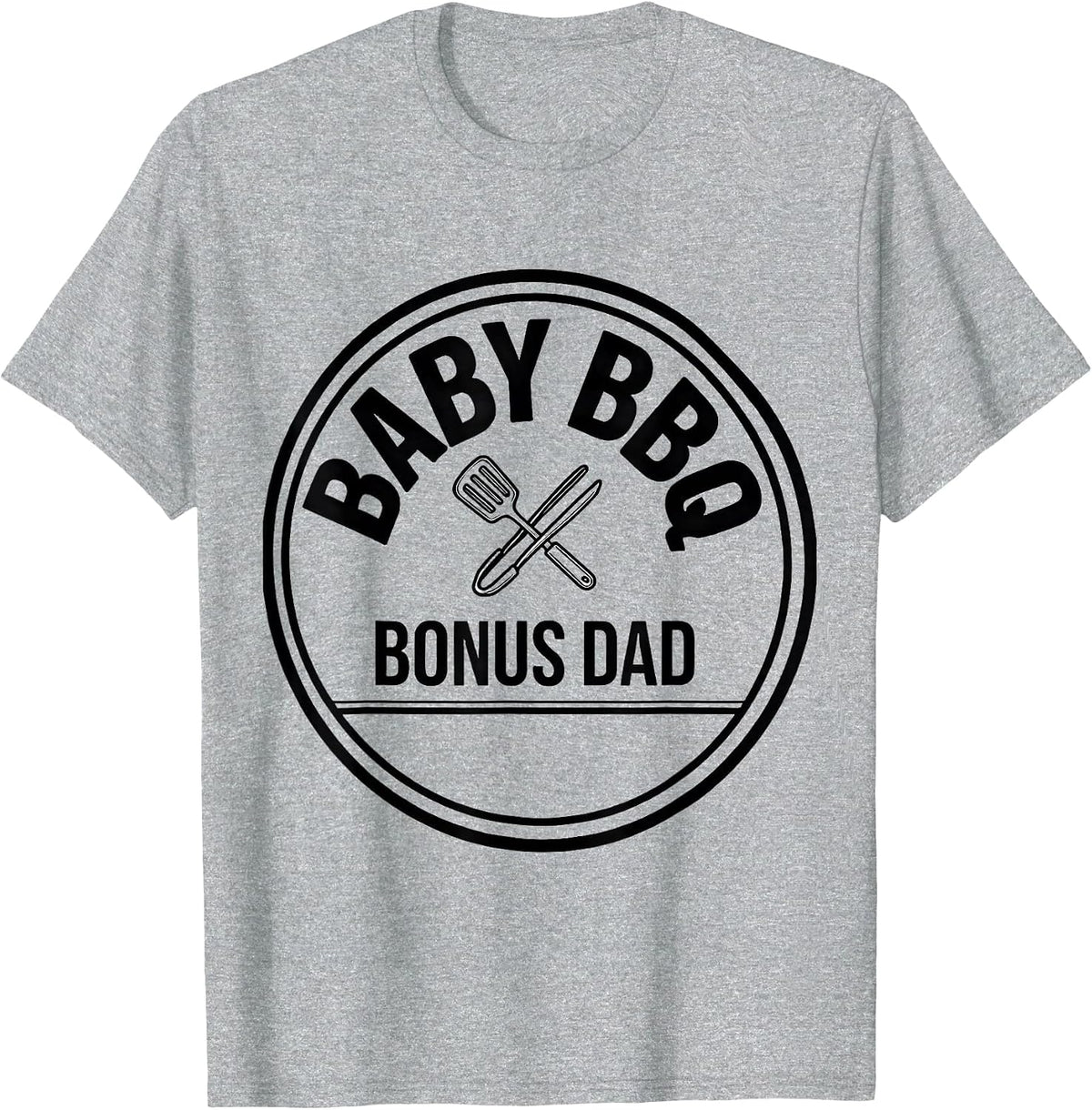 Men's Baby BBQ Bonus Dad Funny Family Matching Role Party T-Shirt - Heather Grey