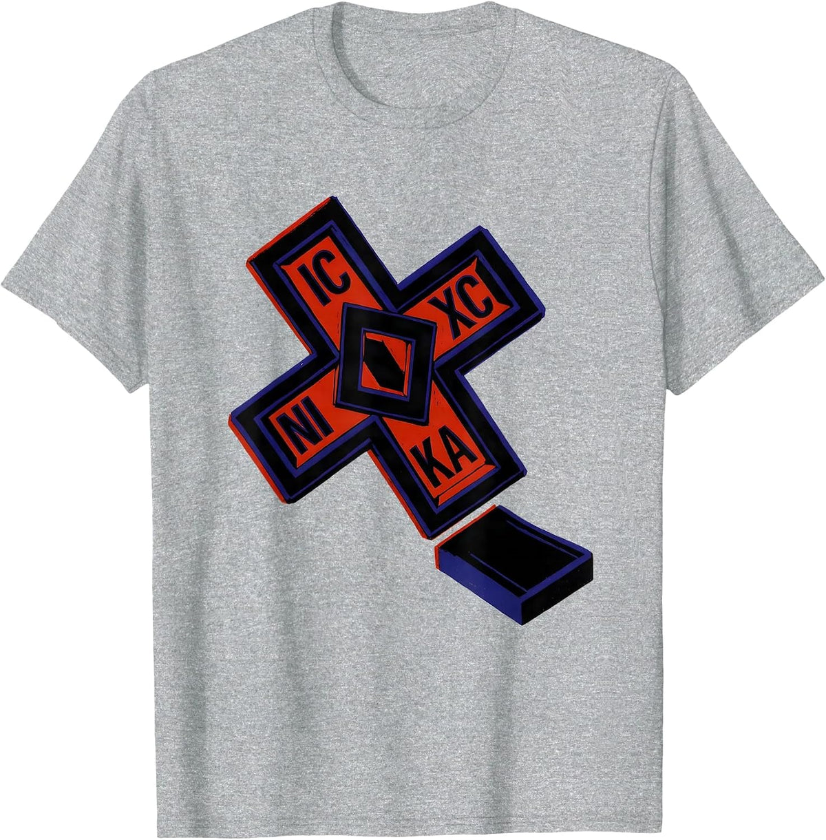 Men's IC XC NIKA Vintage Orthodox Cross Russian Orthodox Christian T-Shirt - Heather Grey
