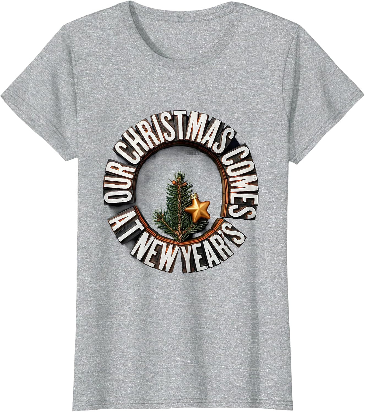 Our Christmas Comes At New Year's Vintage Russian Heritage T-Shirt - Heather Grey