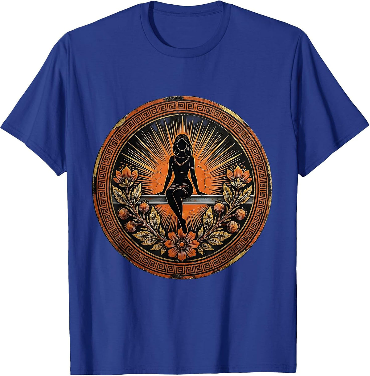 Ironworker on Steel Beam Sunrise Labor Day T-Shirt - Royal Blue