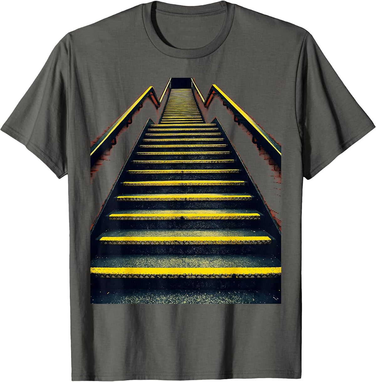 No-Slip Stair Treads Fall Prevention Graphic T-Shirt - Asphalt Grey
