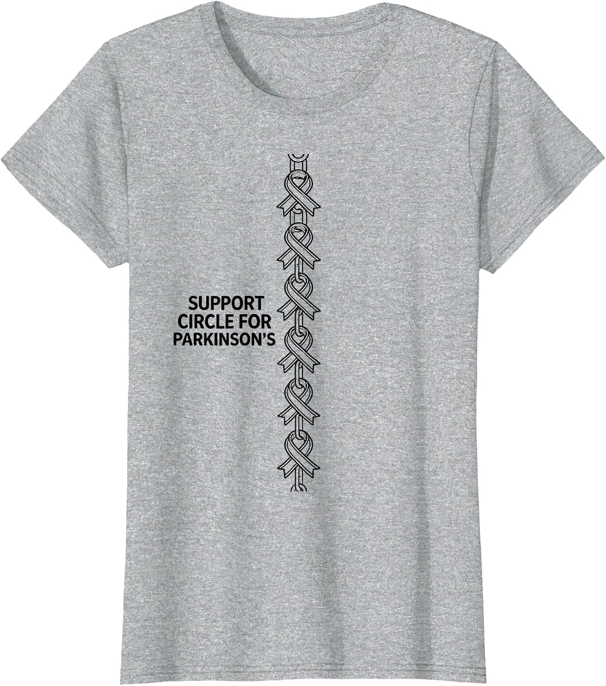 Support Circle For Parkinson's Awareness Support Squad T-Shirt - Heather Grey