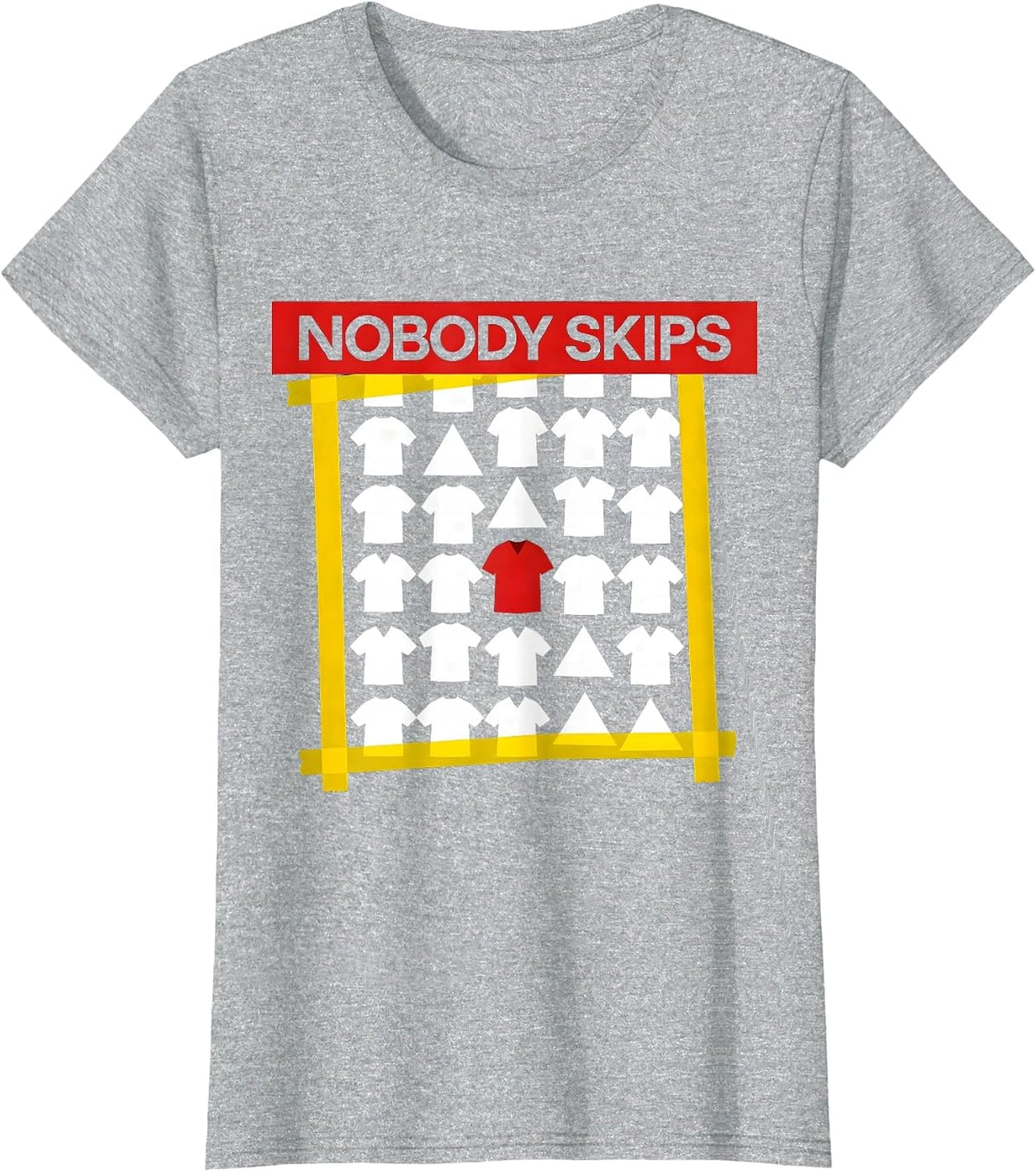 Nobody Skips Bauhaus Modernist PE Teacher Humor T-Shirt - Heather Grey