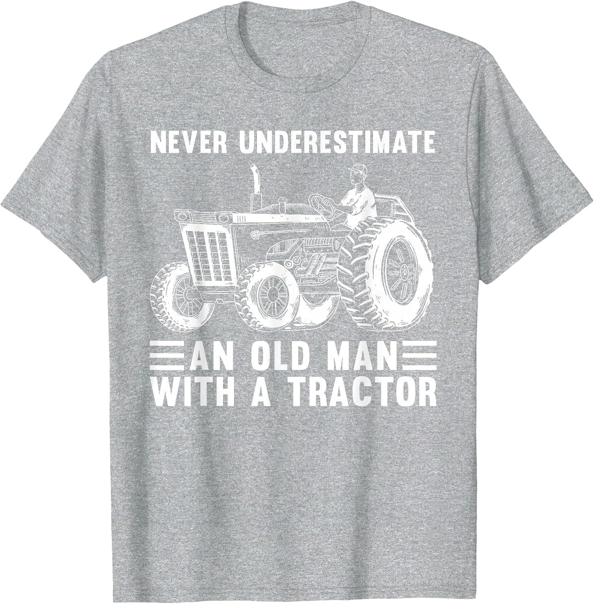 Cool Tractor Design for Grandpa Men Tractor Driver Farming T-Shirt - Heather Grey