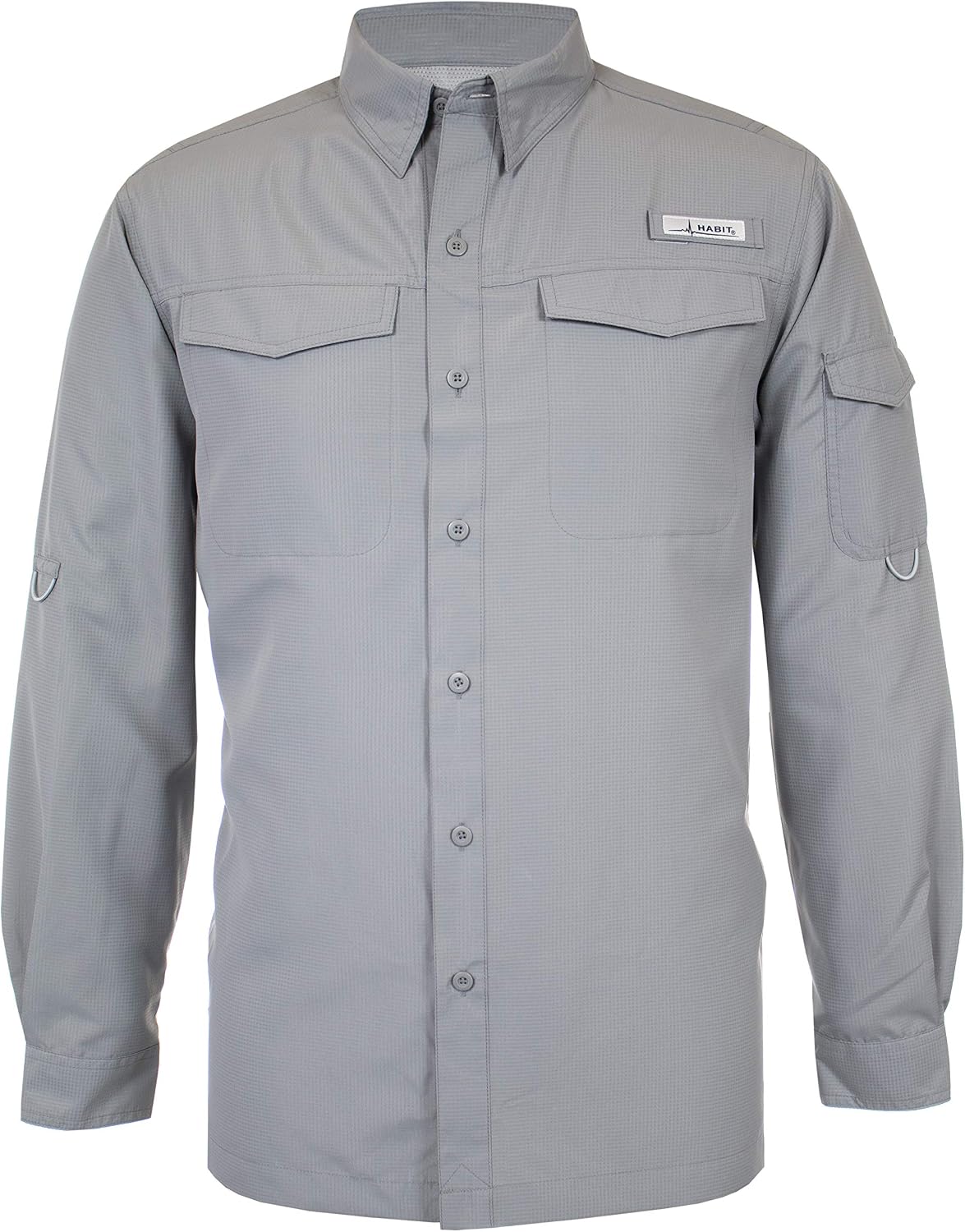 HABIT Men's Belcoast Long Sleeve River Guide Fishing Shirt - Monument