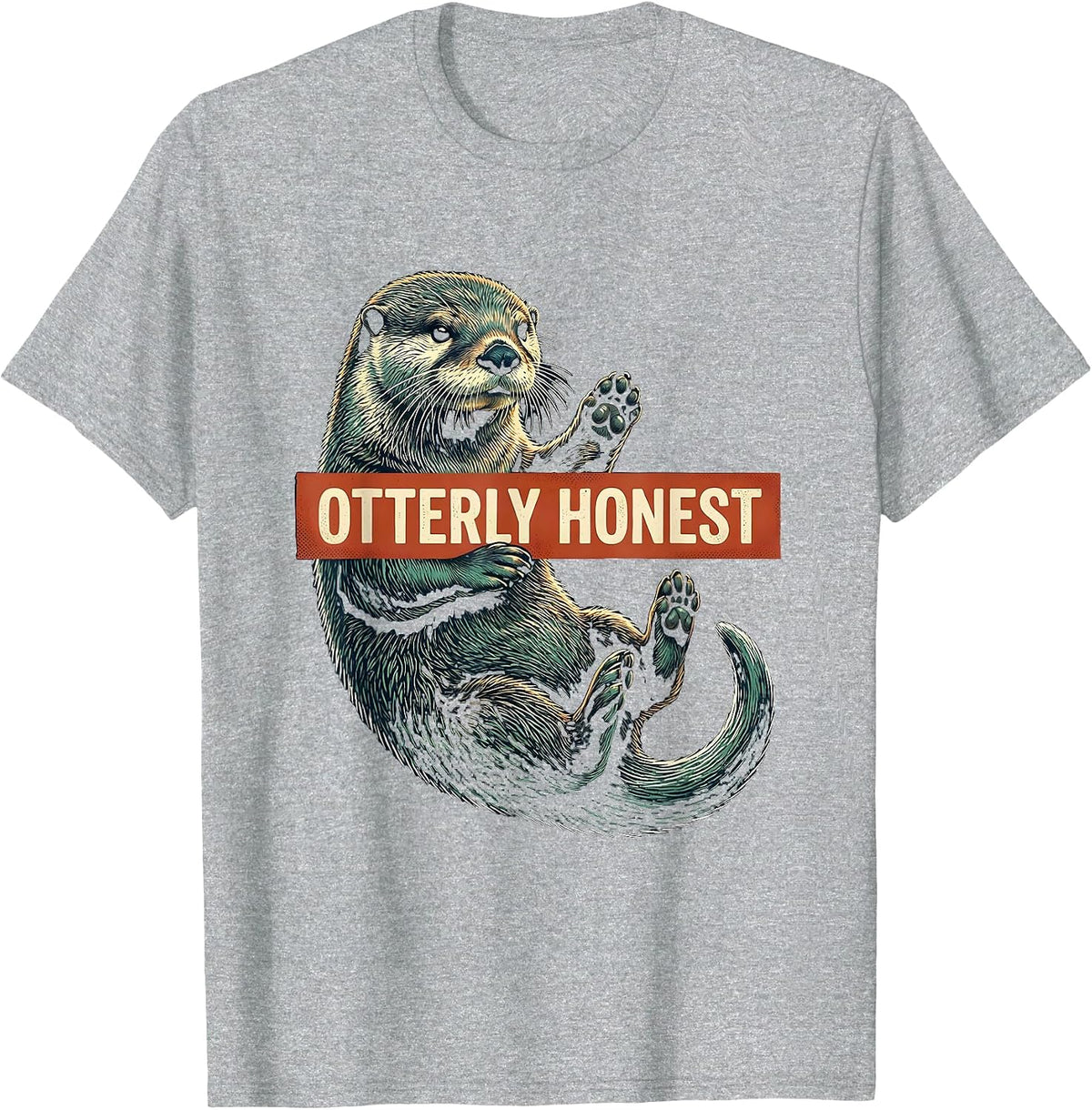 Men's Otterly Honest Funny Otter Lover Humor Gift For Otter T-Shirt - Heather Grey