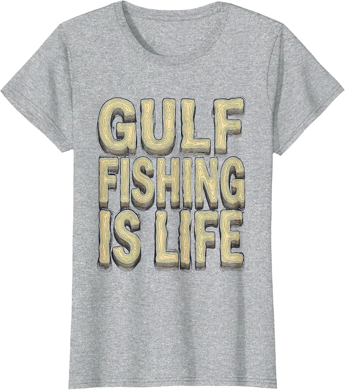 Gulf Fishing Is Life Gulf of Mexico Design T-Shirt - Heather Grey