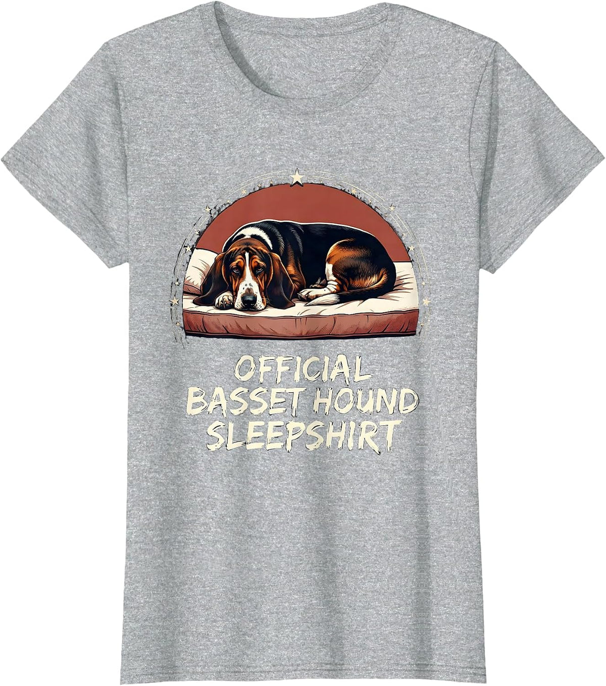 Women's Official Basset Hound Sleepshirt Funny Dog Lover Pajamas T-Shirt - Heather Grey