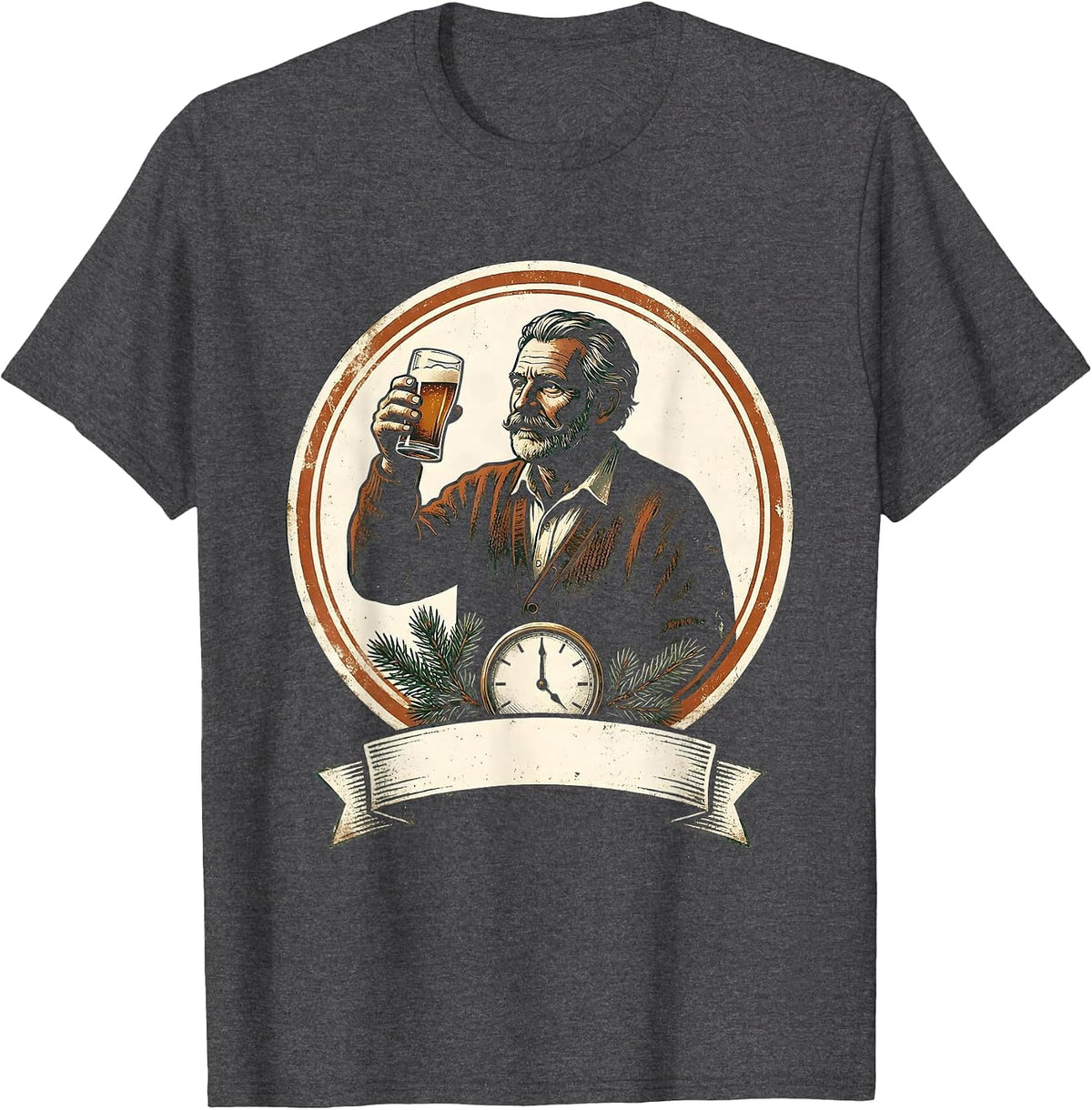 Vintage Russian Heritage Holiday Novelty Gift T-Shirt - Dark Heather Grey