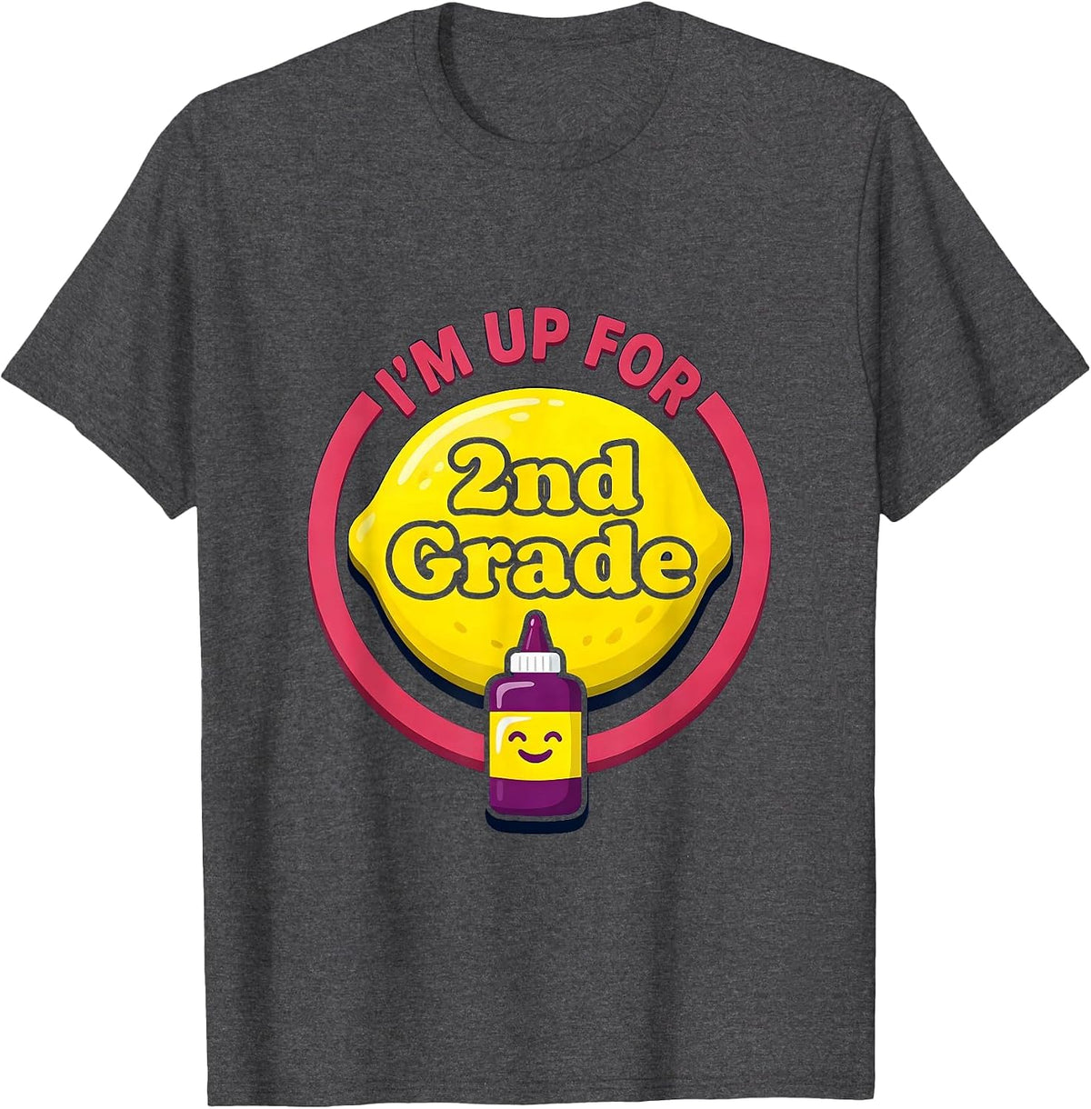 I’m Up For 2nd Grade Funny Back To School Kids First Day T-Shirt - Dark Heather Grey