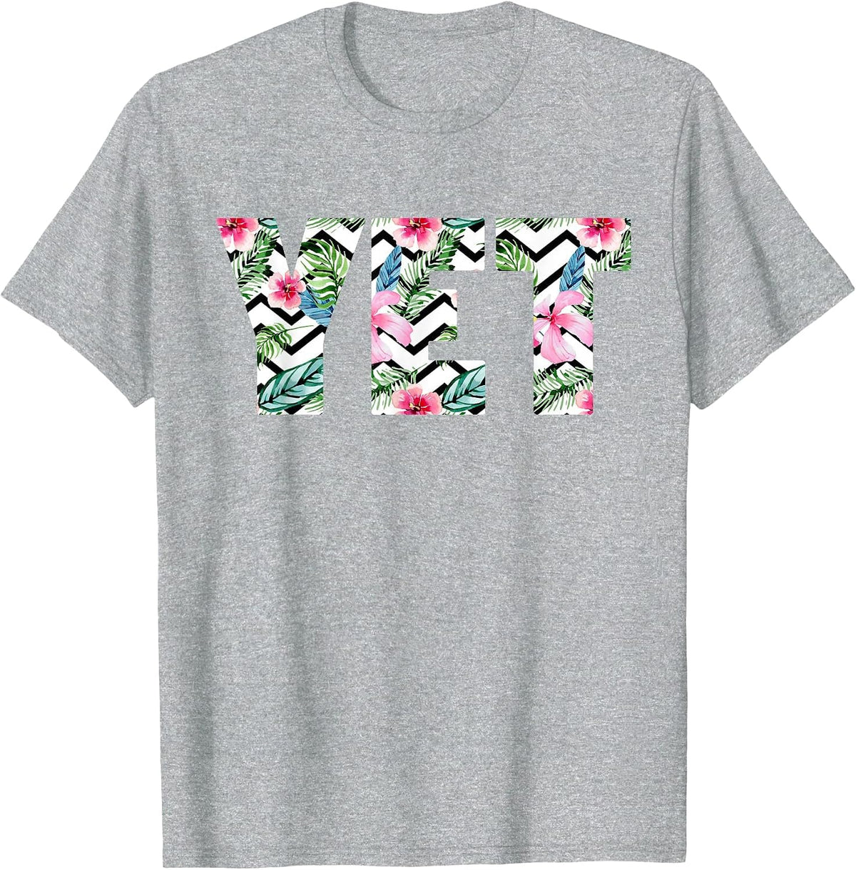 Teacher Floral T-Shirt - Growth Mindset Power of Yet Shirt T-Shirt - Heather Grey