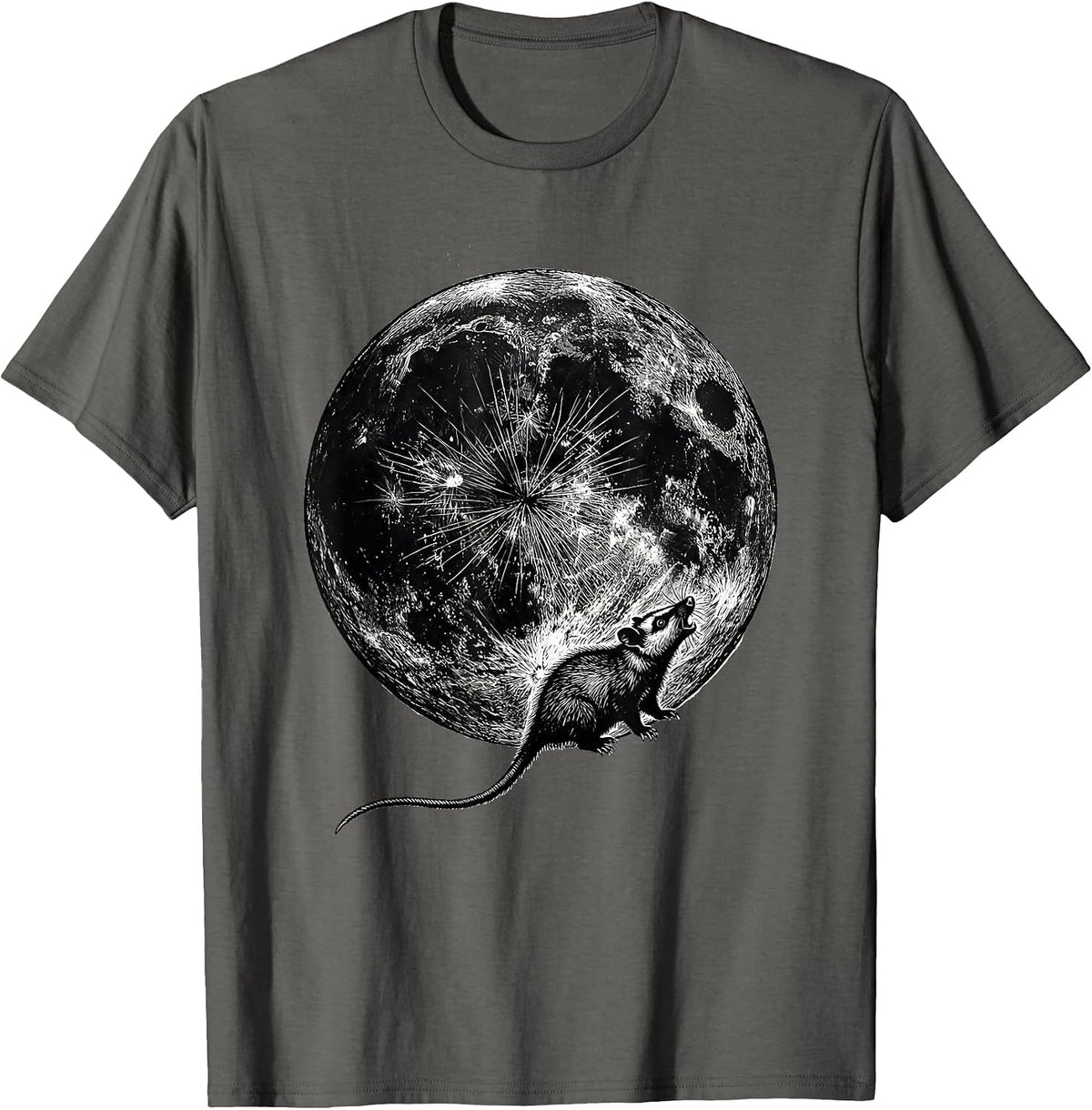 Black Moon Ferret Funny Small Mammal Pet Lover Humor T-Shirt - Asphalt Grey