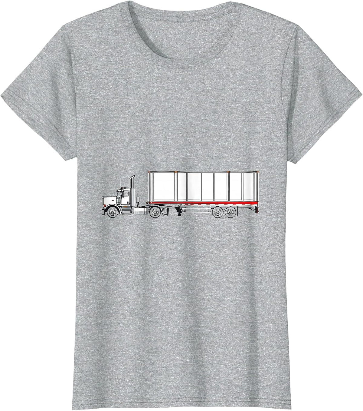 Semi Trailer Freight Cube Trucker Humor Gift T-Shirt - Heather Grey