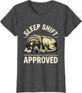 Women's Sleep Shift Approved Funny Great Dane Pajama Dog Lover Humor T-Shirt - Dark Heather Grey