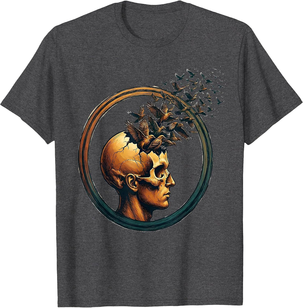 Celebrate Minds of All Kinds Free Thoughts Design T-Shirt - Dark Heather Grey