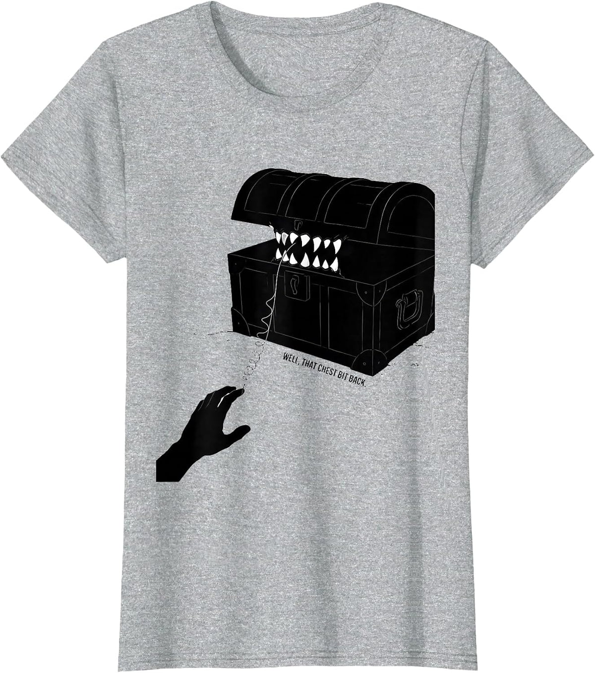 Well, That Chest Bit Back Funny RPG Gamer Humor T-Shirt - Heather Grey