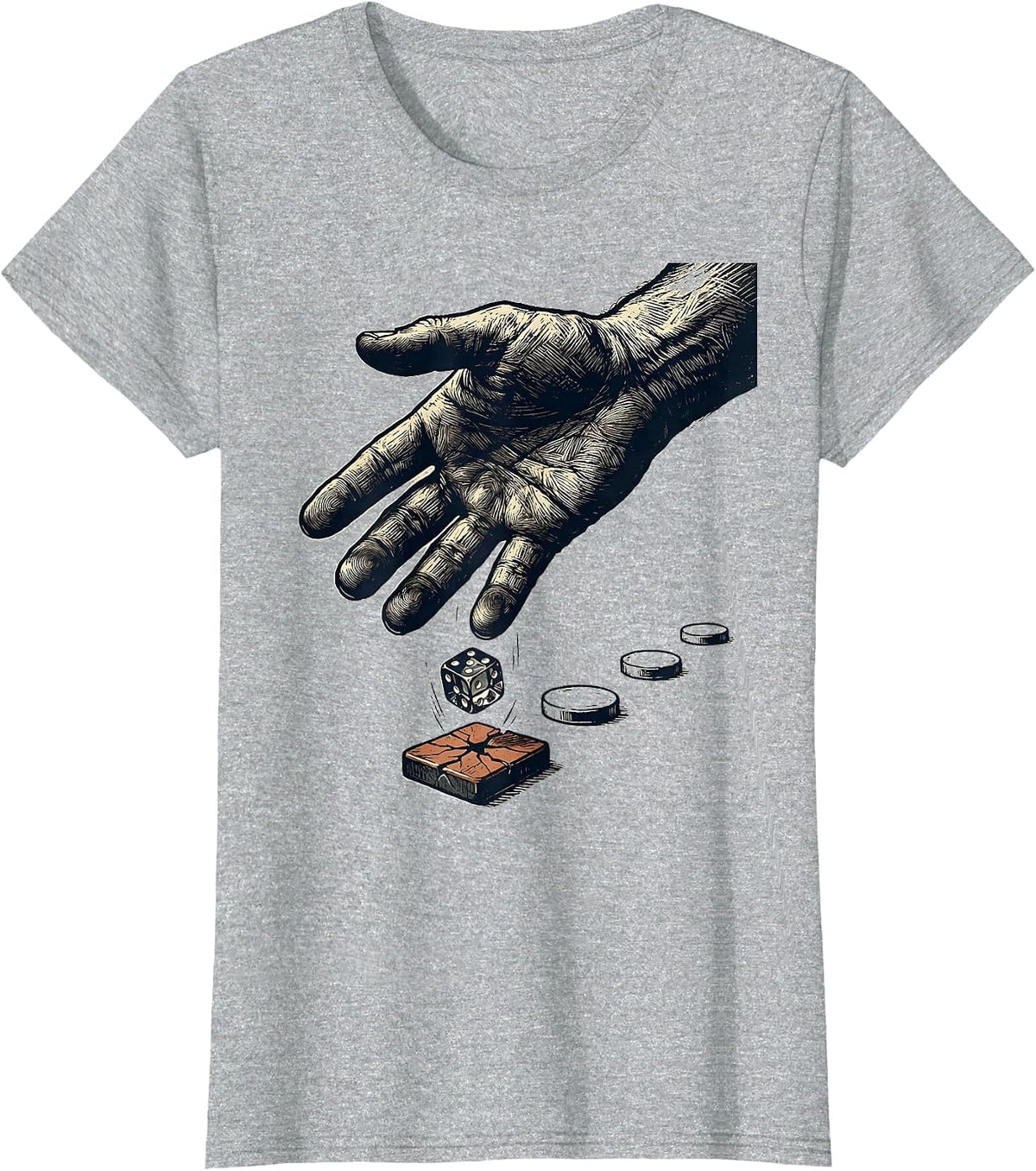 D20 Dice Drop Funny Tabletop Gamer Gift for Boys Dads T-Shirt - Heather Grey