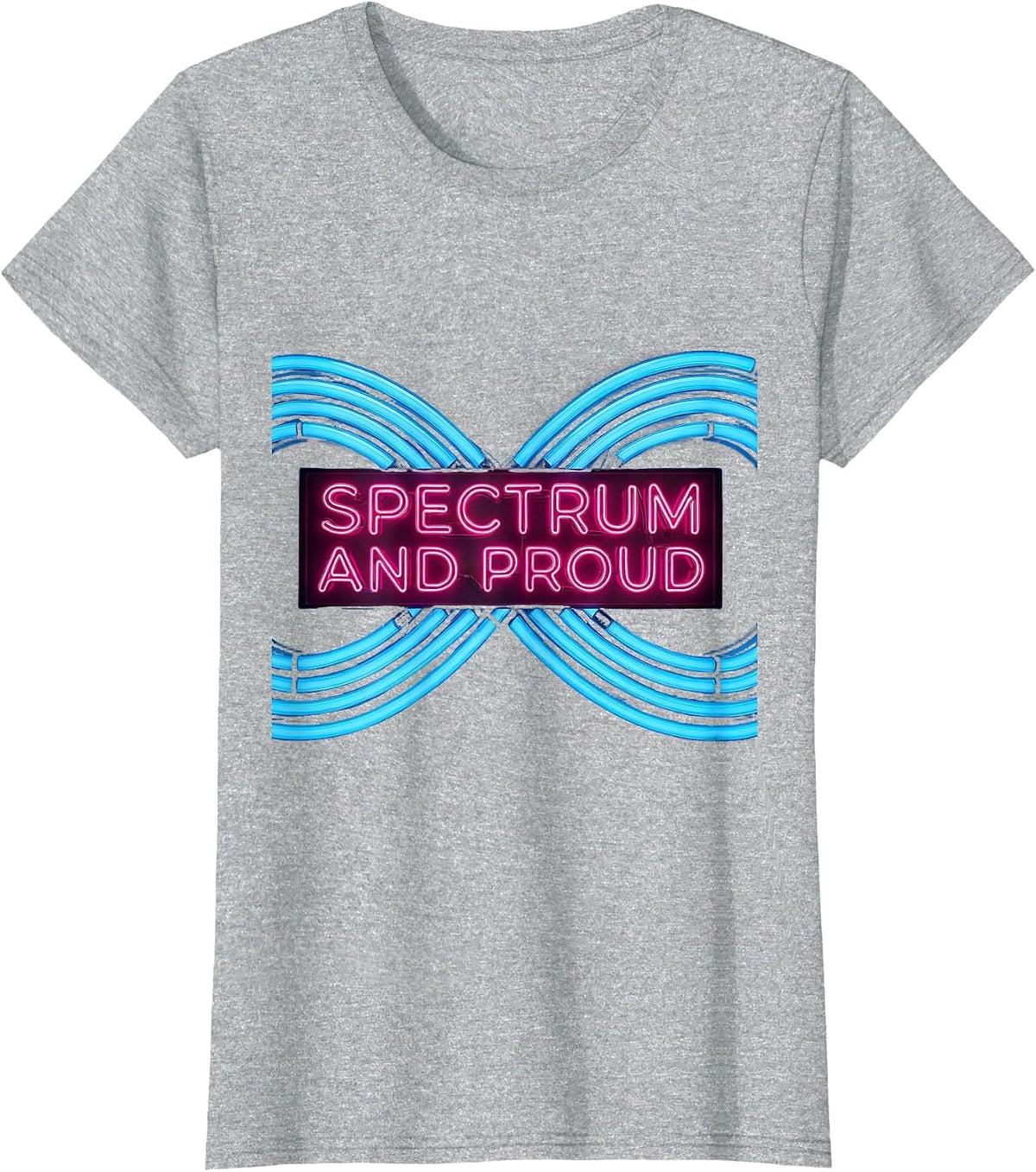 Women's Spectrum and Proud Autism Awareness Design T-Shirt - Heather Grey