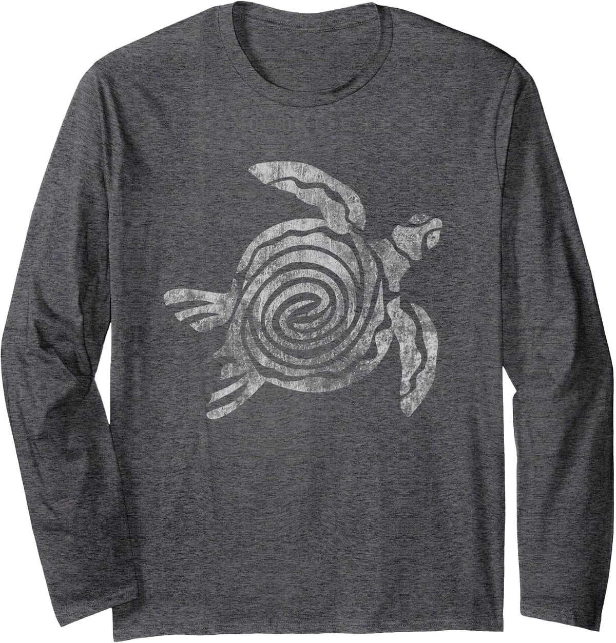 Sea Turtle Tee Long Sleeve T-Shirt - Adult Unisex Dark Heather Grey
