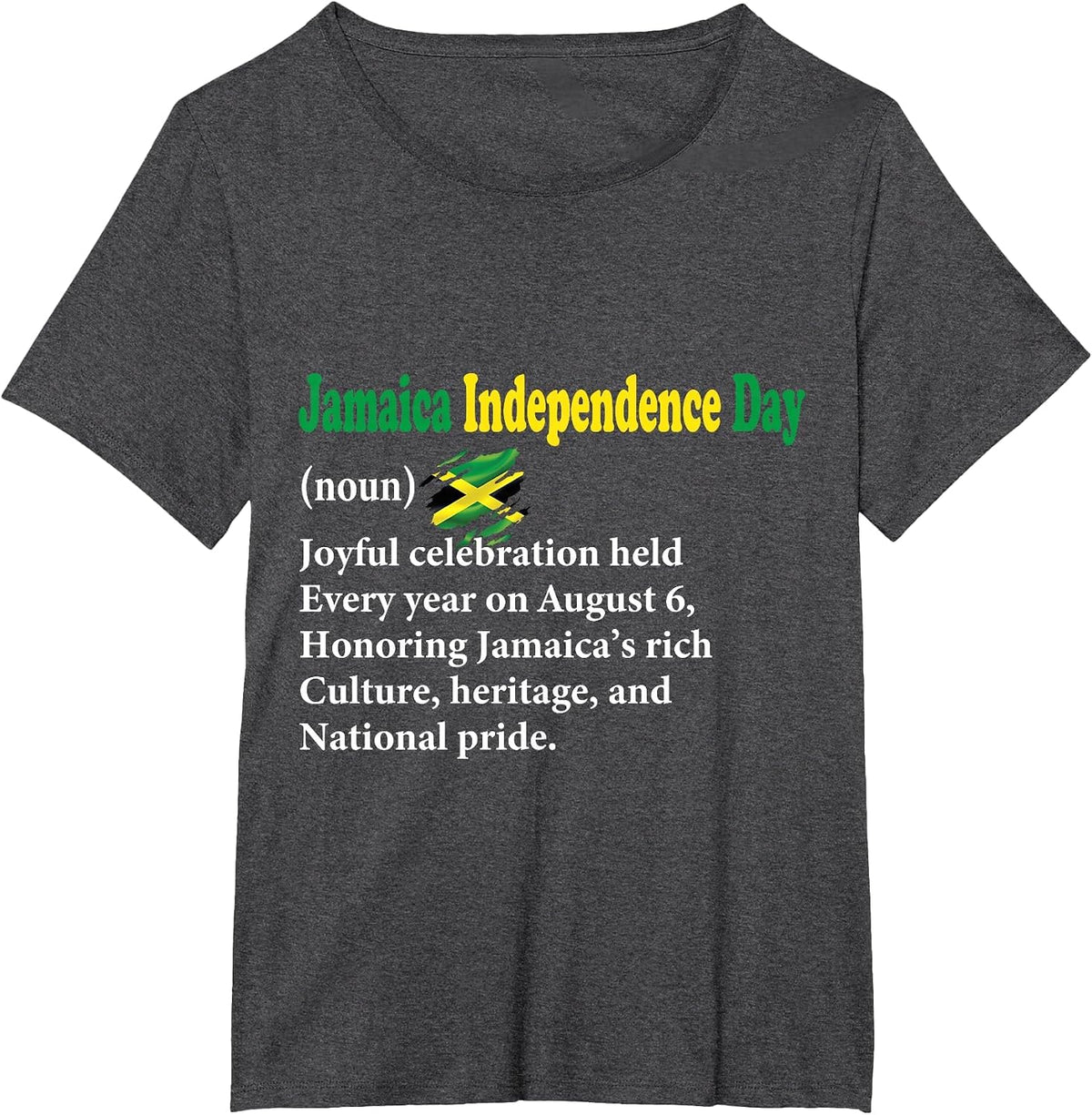 Jamaica Independence Day Definition Noun Proud Jamaican Flag T-Shirt - Dark Heather Grey