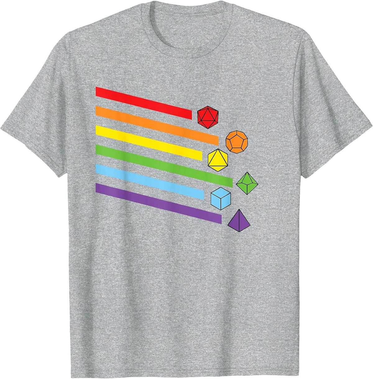 DND T Shirt Dice Set RPG Tabletop Games D20 Tee T-Shirt - Heather Grey