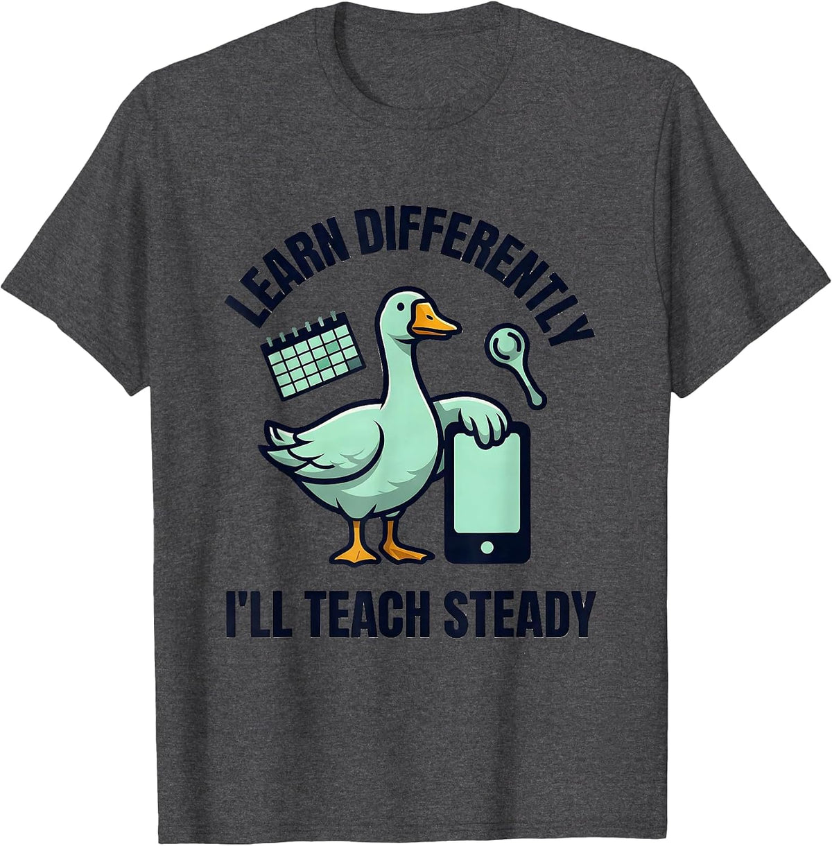 Men's Learn Differently, I'll Teach Steady Funny Special Education T-Shirt - Dark Heather Grey