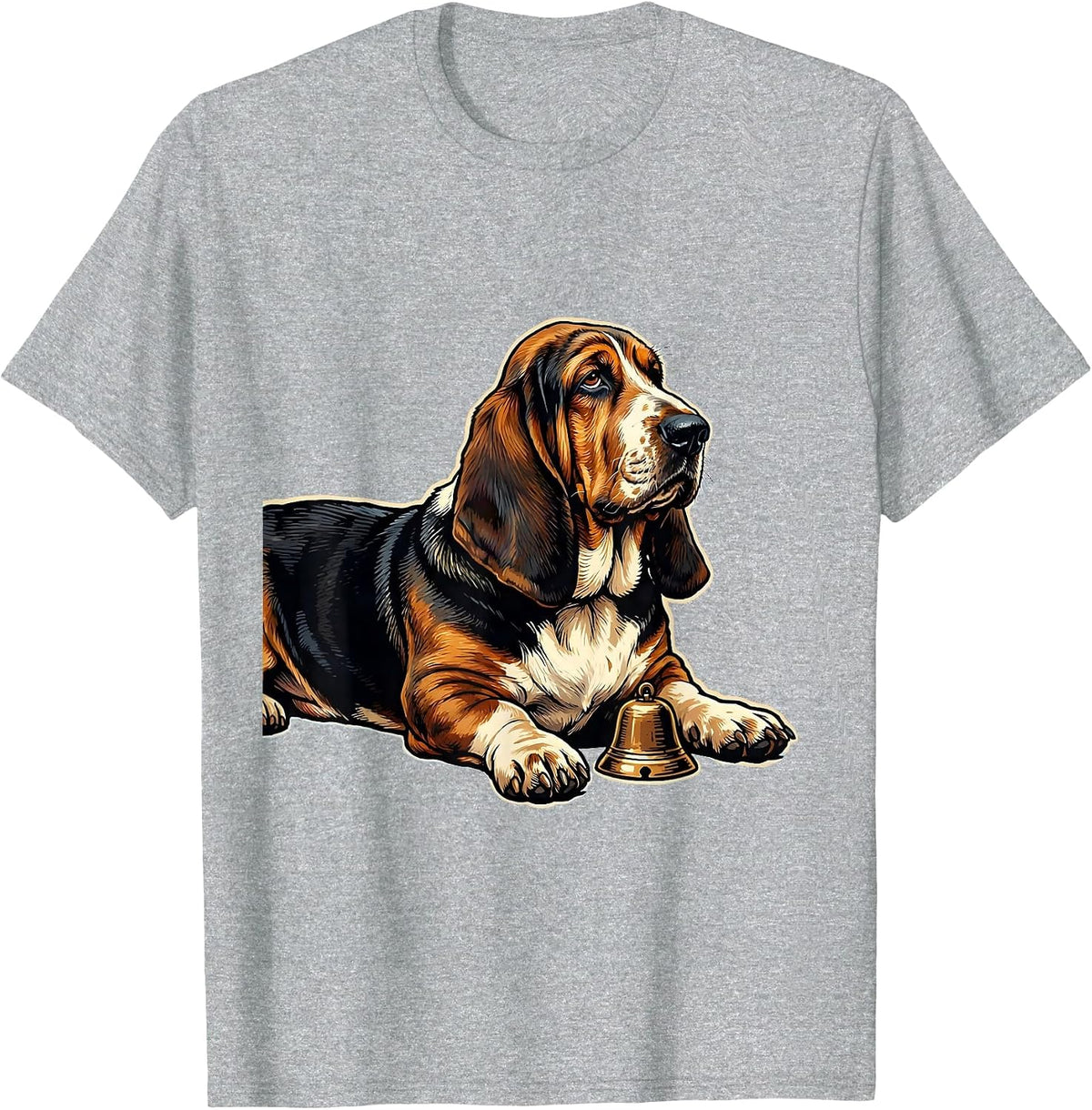 Men's Basset Hound Low Places Funny Dog Lover Gift T-Shirt - Heather Grey