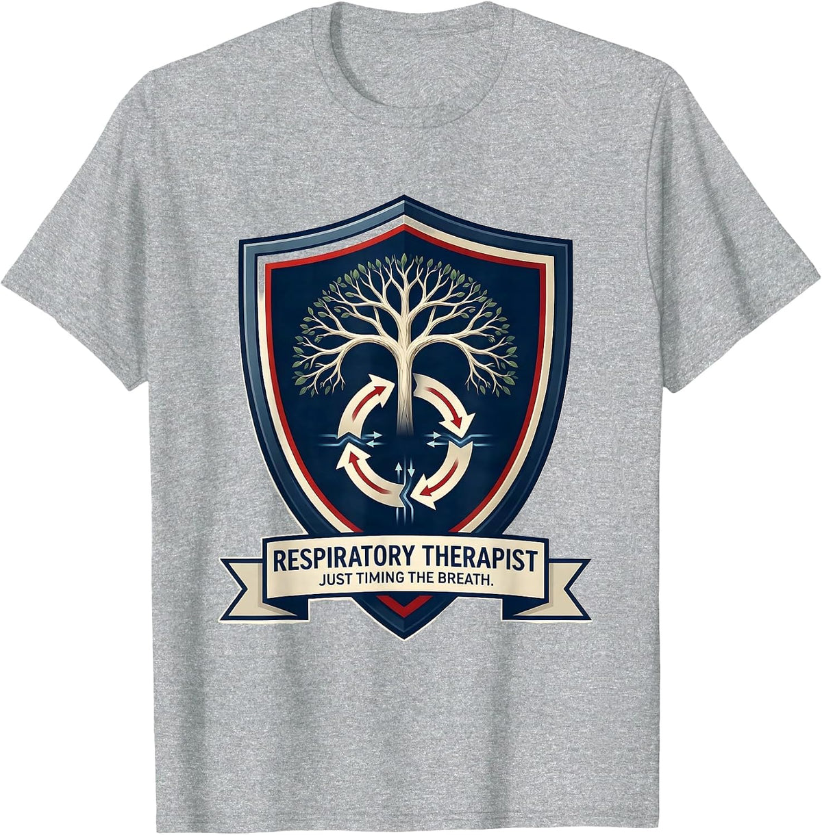 Men's Respiratory Therapist Just Timing the Breath RT T-Shirt - Heather Grey