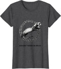 Women's War Dance Through The Wreath Funny Ferret Lover Christmas T-Shirt - Dark Heather Grey