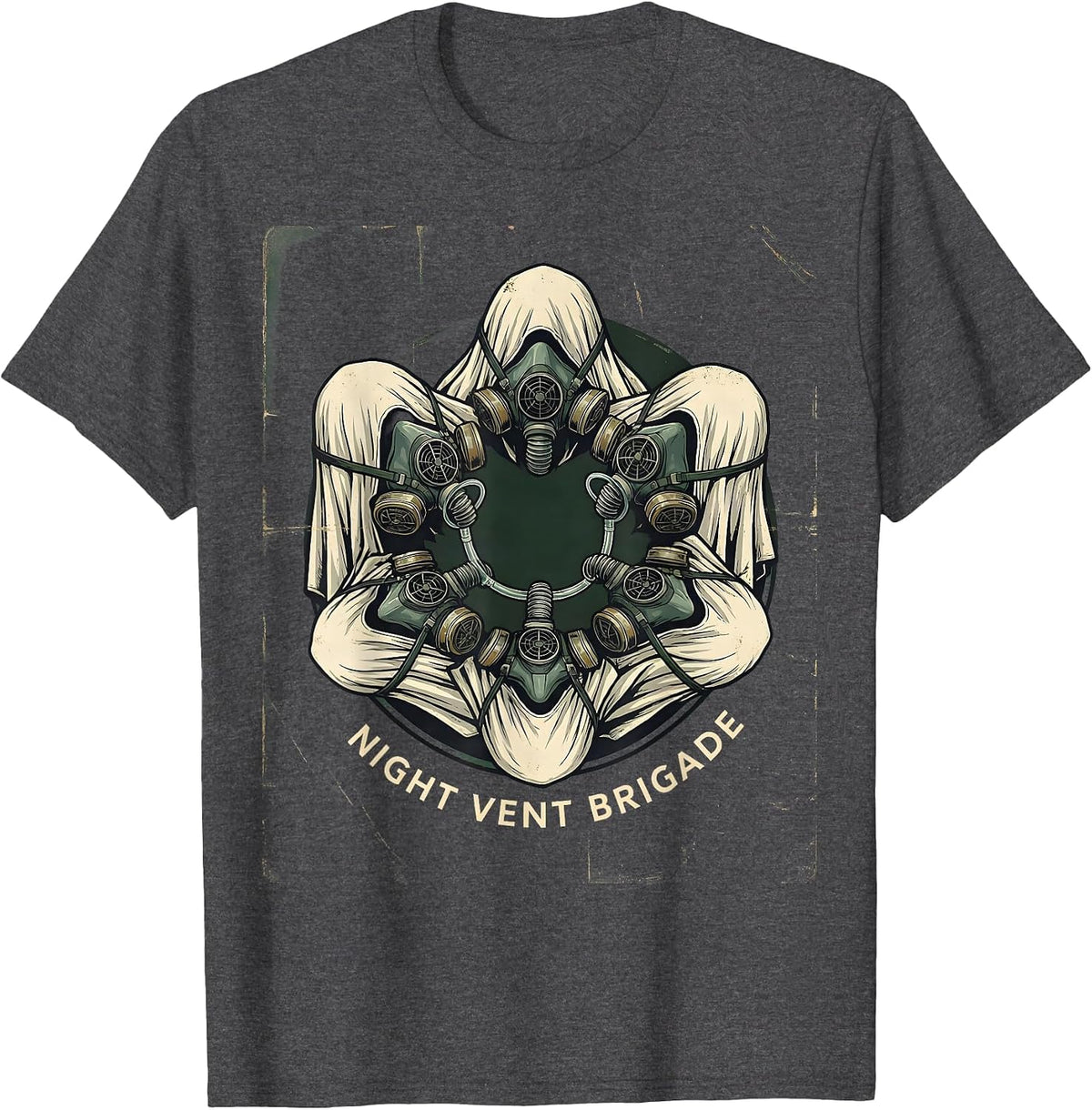 Men's Night Vent Brigade Vintage Ghost Respiratory Therapist T-Shirt - Dark Heather Grey