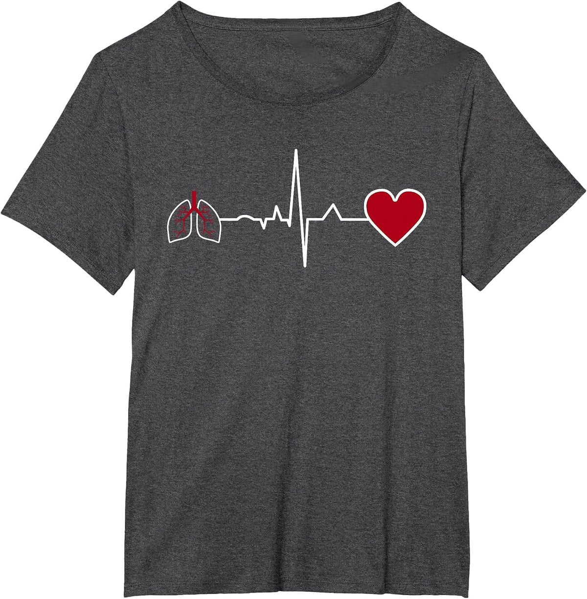 Respiratory Therapy Heartbeat Respiratory Therapist RT T-Shirt - Dark Heather Grey