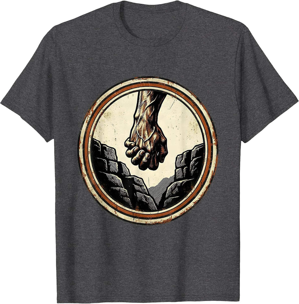 Social Worker Helping Hand Graphic Design T-Shirt - Dark Heather Grey