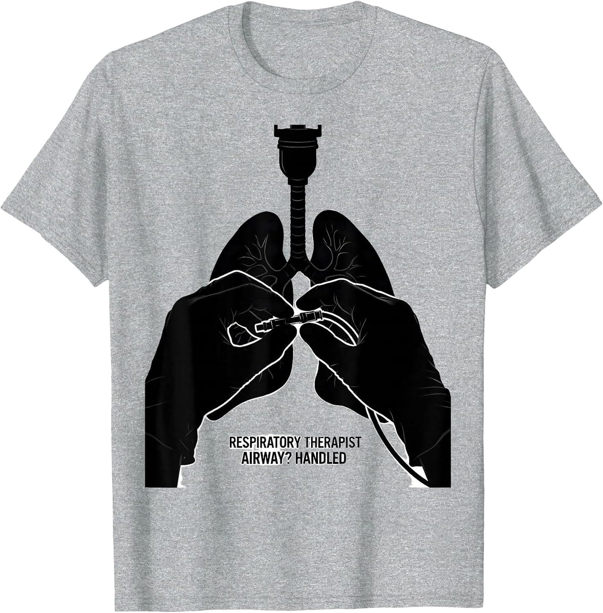Men's Respiratory Therapist Airway Handled RT T-Shirt - Heather Grey