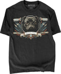 BABATEES Wilderness Inspired Dog Artwork Black Tshirt – 100% Cotton - for Men & Women - Black Pug