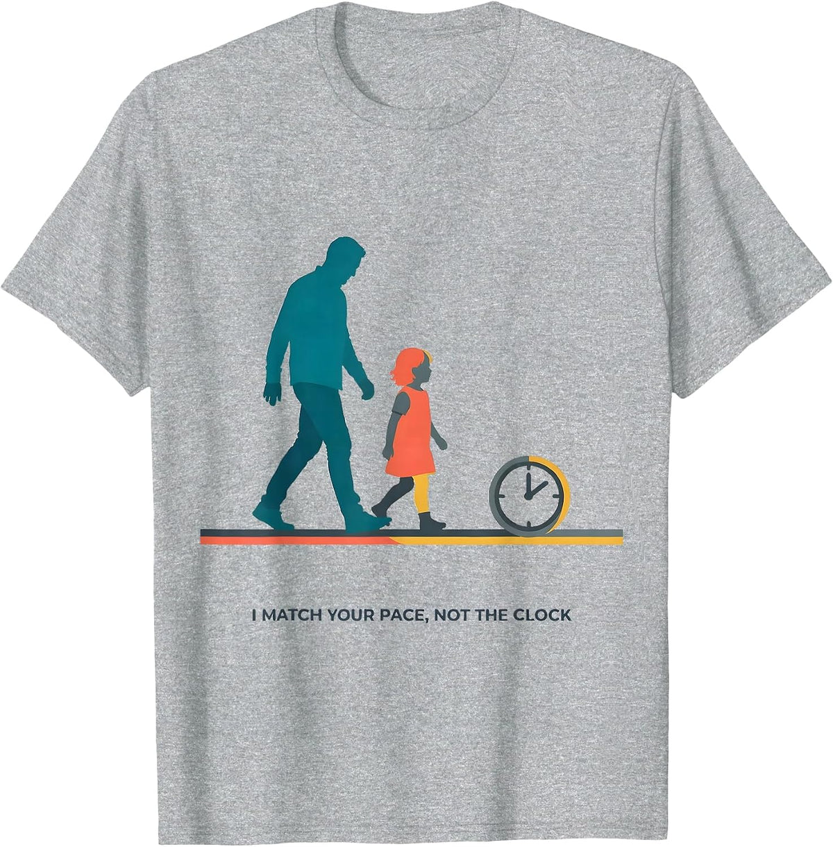 Men's I Match Your Pace Not The Clock Special Education Teacher T-Shirt - Heather Grey
