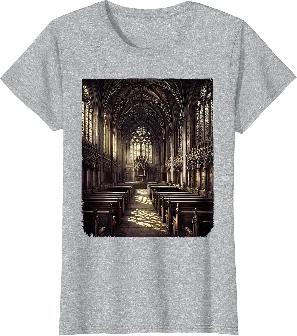 Classic Lecture Hall Illustration College Design T-Shirt - Heather Grey