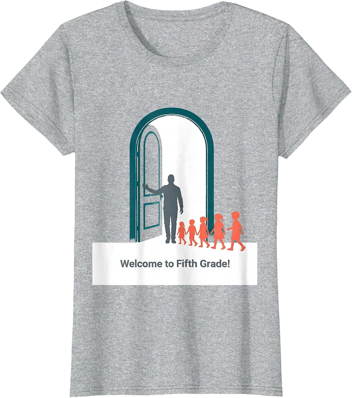 Women's Welcome to Fifth Grade! Playful Teacher Back to School T-Shirt - Heather Grey