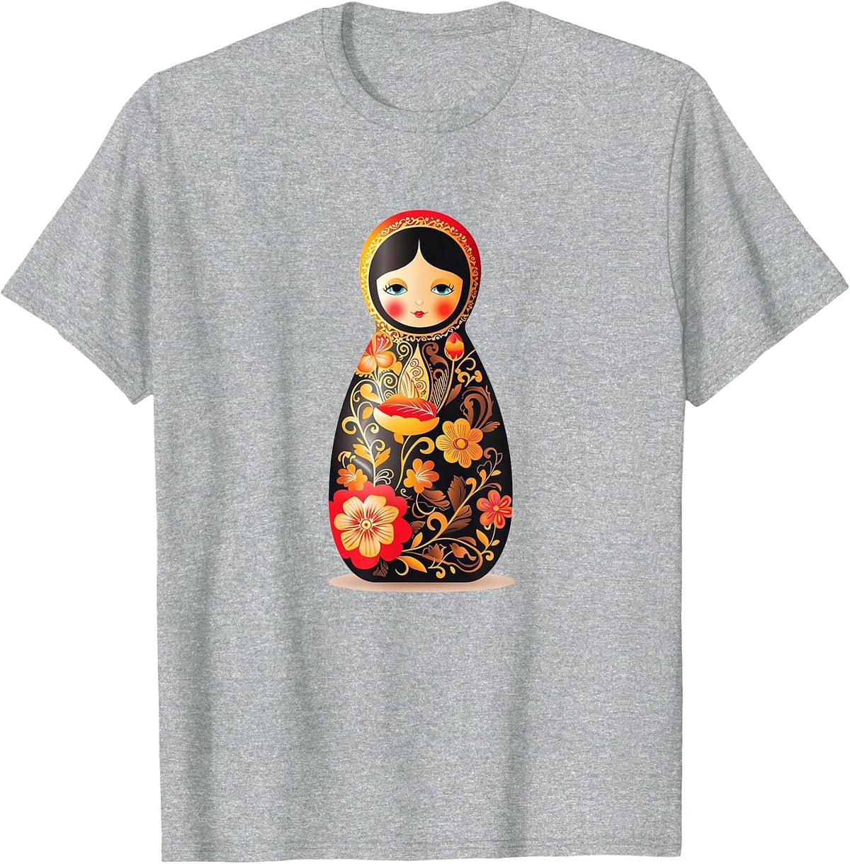 Funny Stacking Russian Doll Costume T-Shirt - Heather Grey