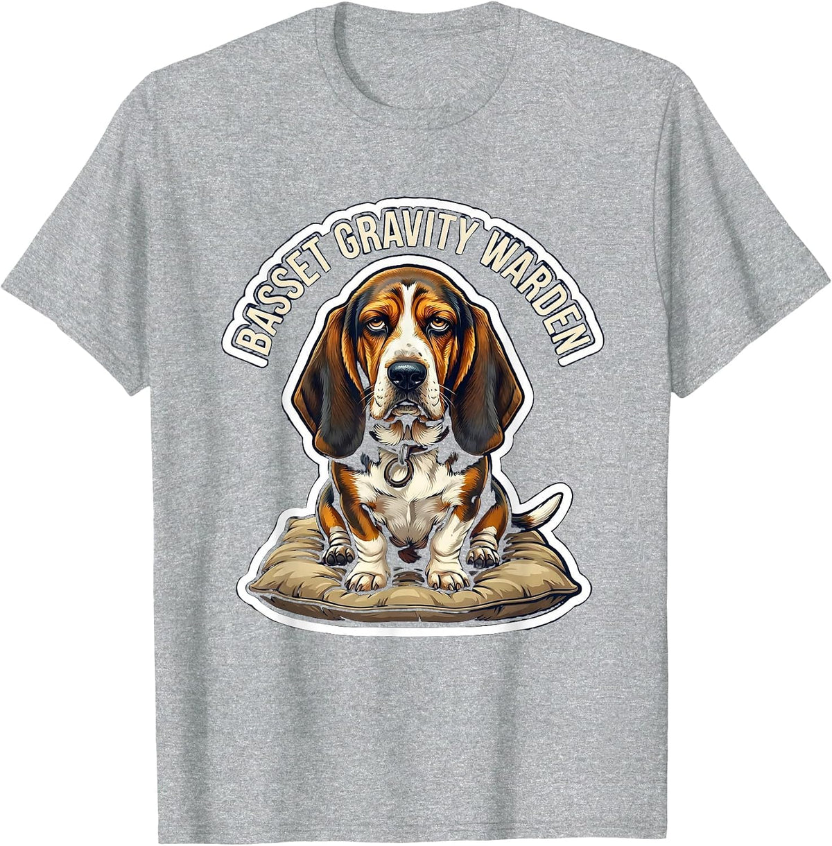 Men's Basset Gravity Warden Funny Basset Hound Owner Dog Mom Gift T-Shirt - Heather Grey