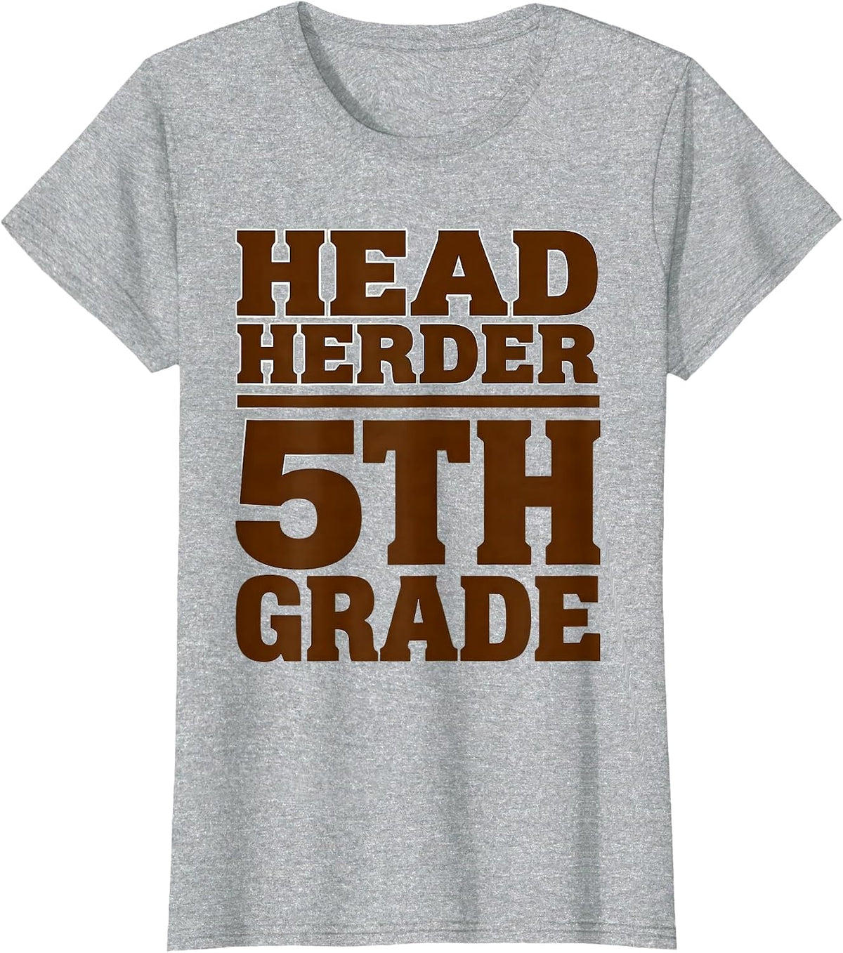 Head Herder 5th Grade Western Cowboy Teacher Back To School T-Shirt - Heather Grey