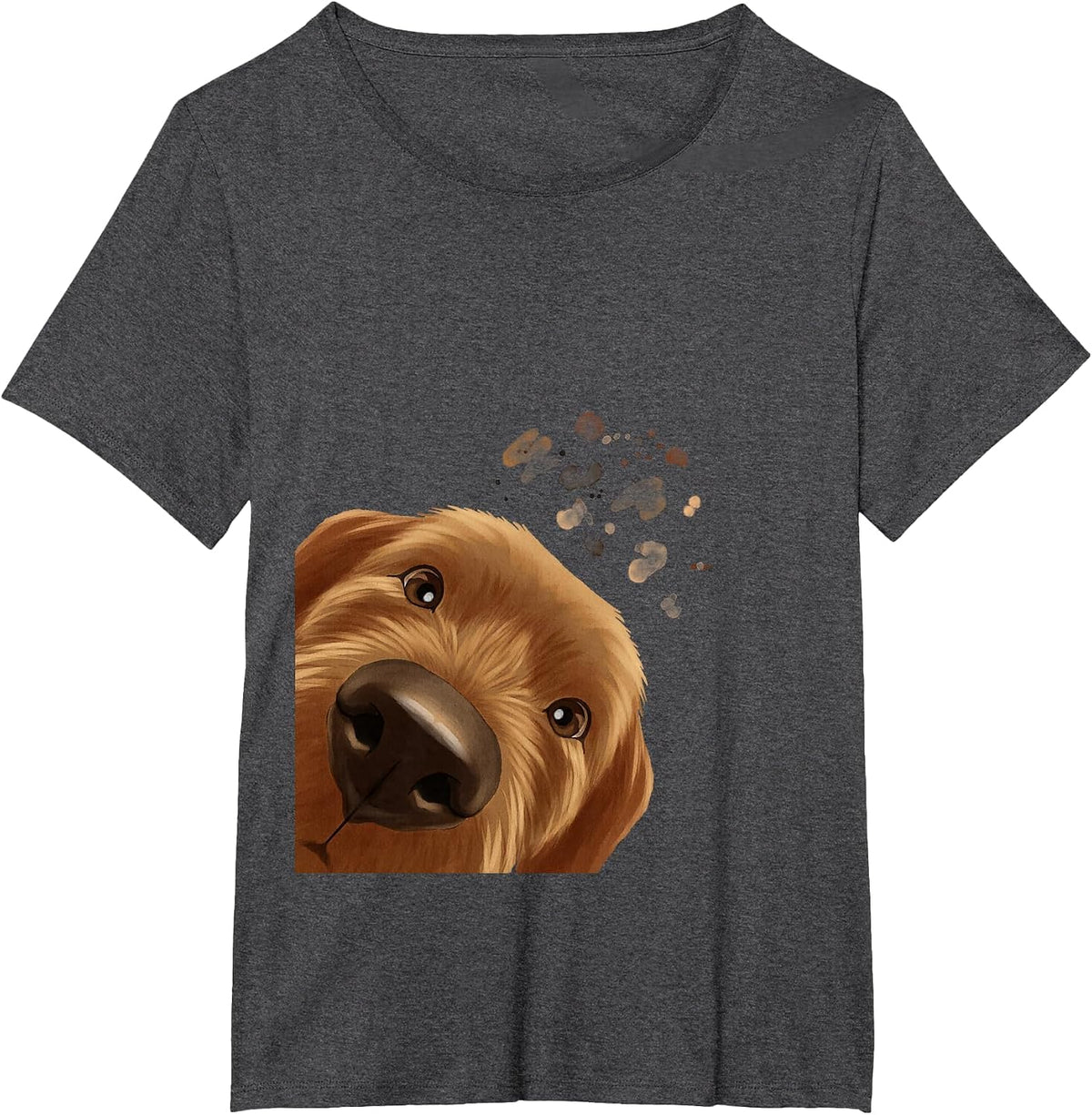 Funny Curious Dog Basset Fauve de Bretagne T-Shirt - Dark Heather Grey