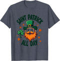 Saint Patrick All Day Irish Celebration Design T-Shirt - Heather Blue