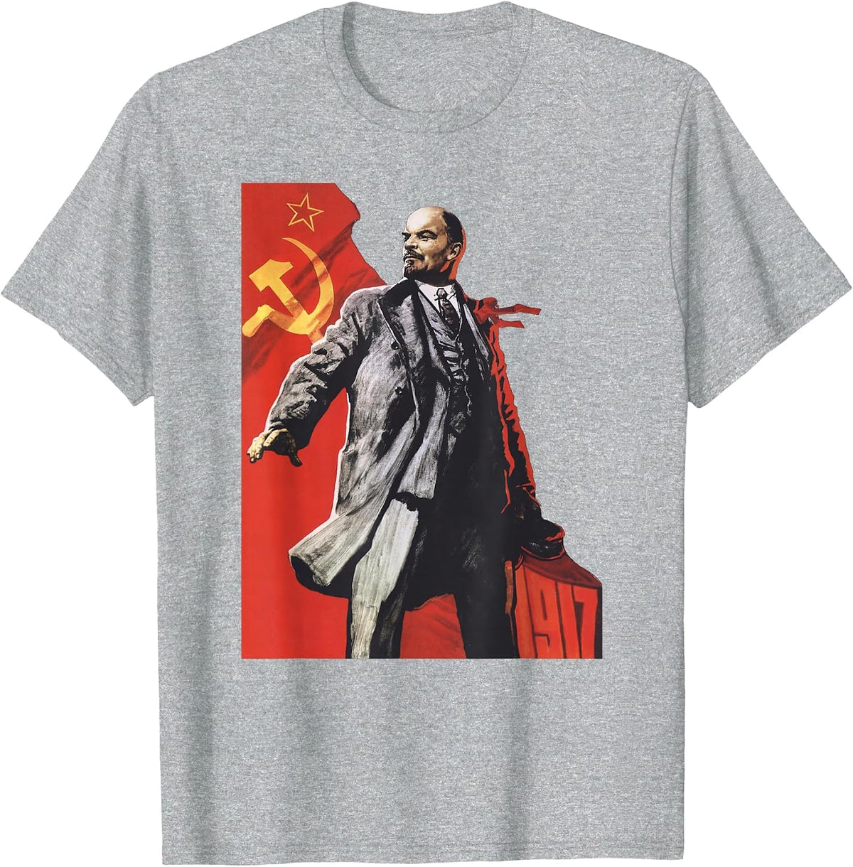 Lenin Forever Soviet Union USSR Russia Retro Vintage Jersey T-Shirt - Heather Grey