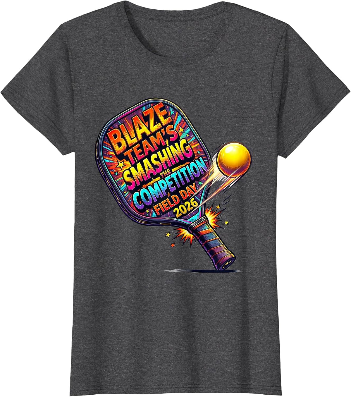 Women's Blaze Team's Smashing The Competition — Field Day 2026 T-Shirt - Dark Heather Grey