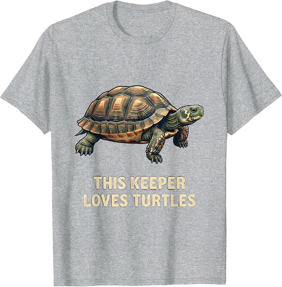 Men's This Keeper Loves Turtles Vintage Turtle Lover Gift T-Shirt - Heather Grey