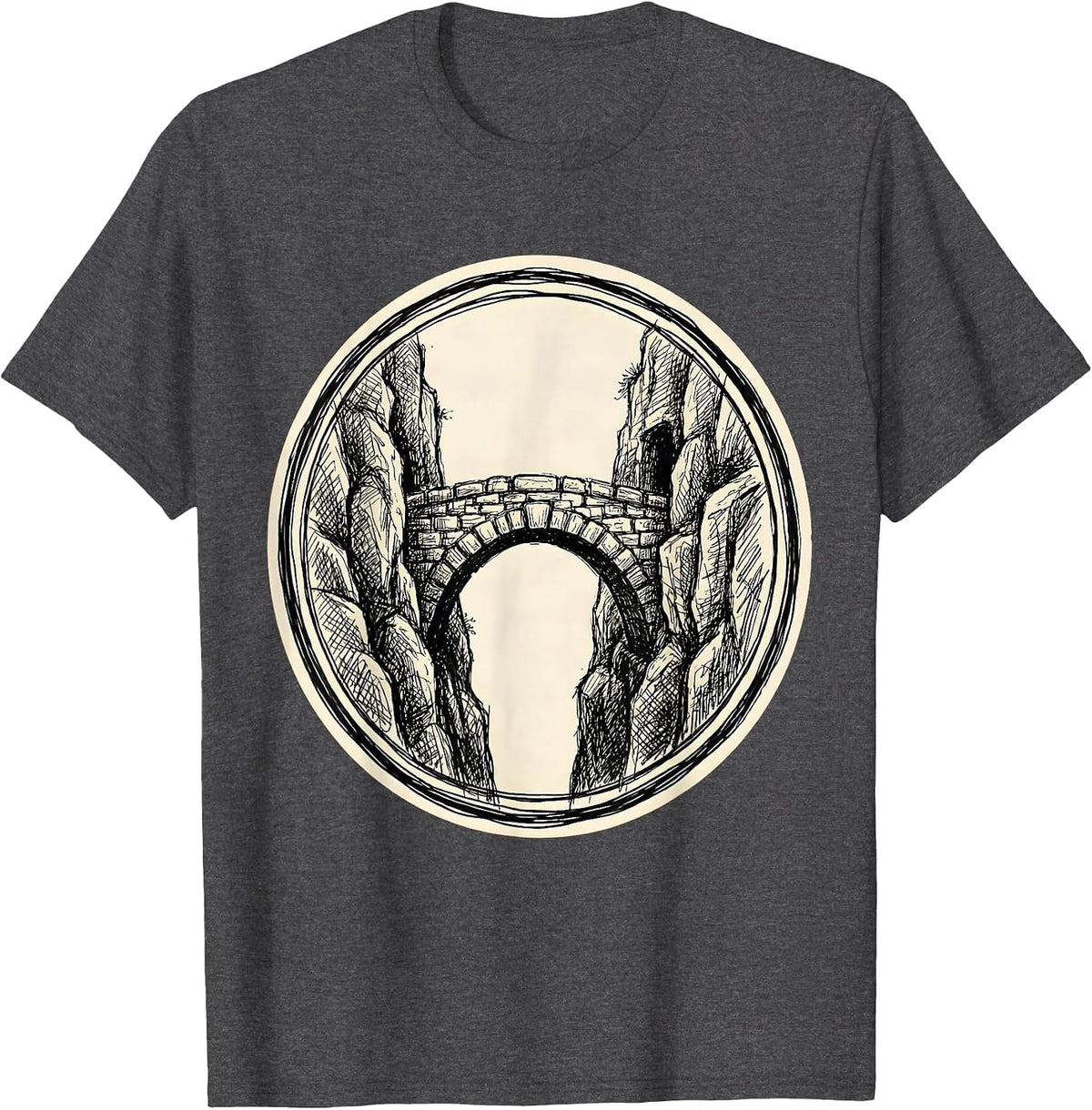 Social Worker Bridge Graphic - Connecting Lives T-Shirt - Dark Heather Grey