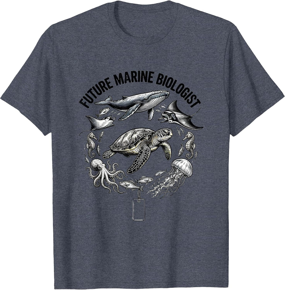 Future Marine Biologist Ocean Sea Creatures Nature Lover T-Shirt - Heather Blue