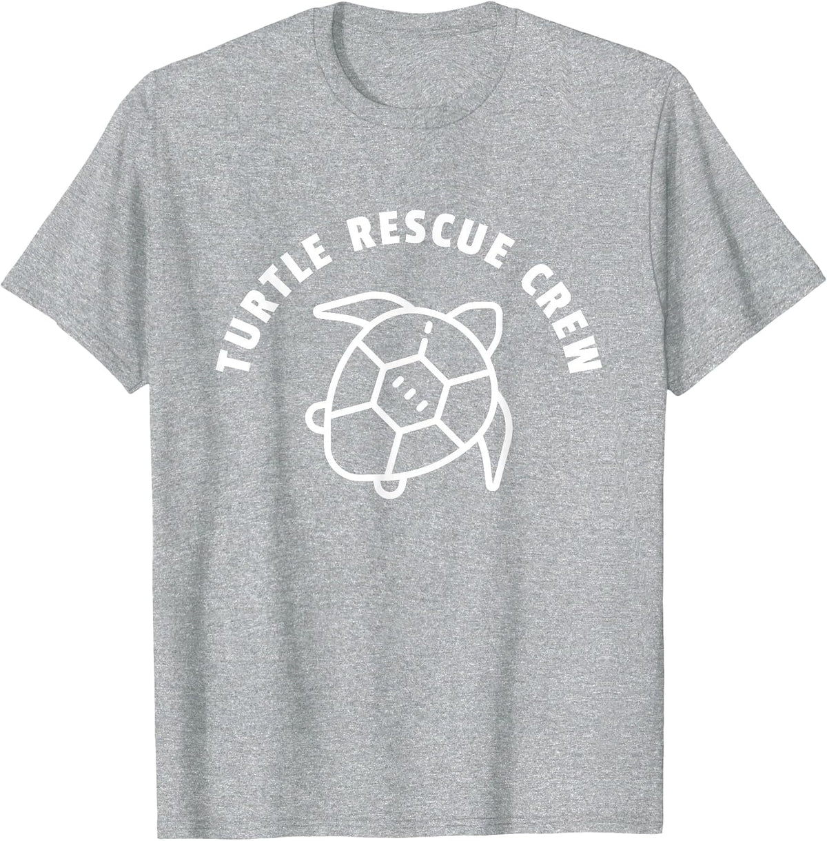 Turtle Rescue Crew Quote - Sea Turtle Graphic T-Shirt - Heather Grey
