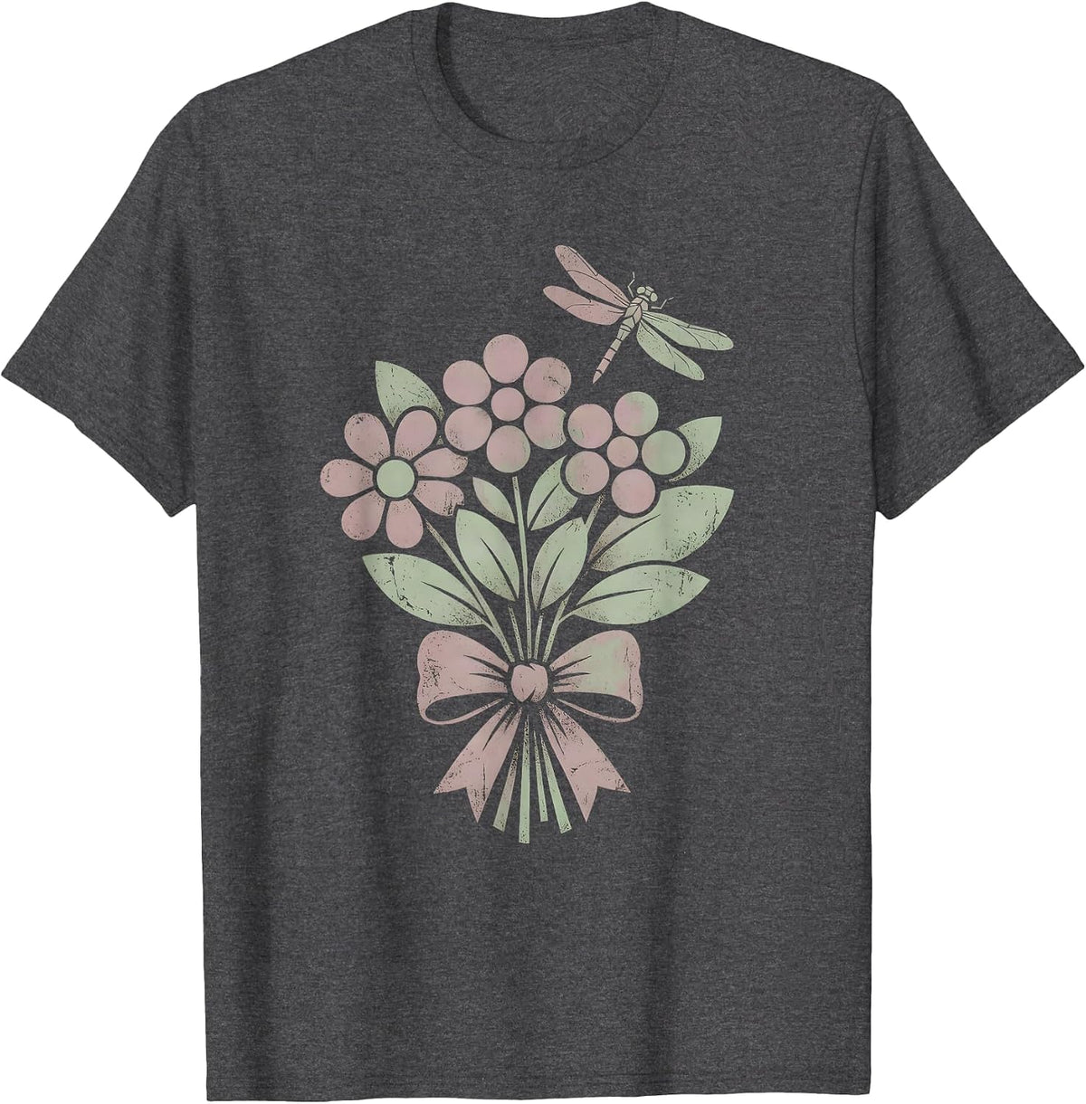 Men's Weightless Woman Floating in Deep Space Design T-Shirt - Dark Heather Grey